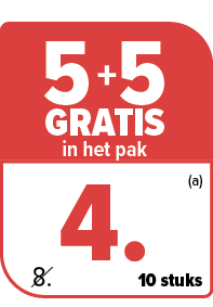 ,﻿(a)﻿,10 stuks,﻿/8.﻿,﻿4.﻿,﻿5 +5 gratis in het pak